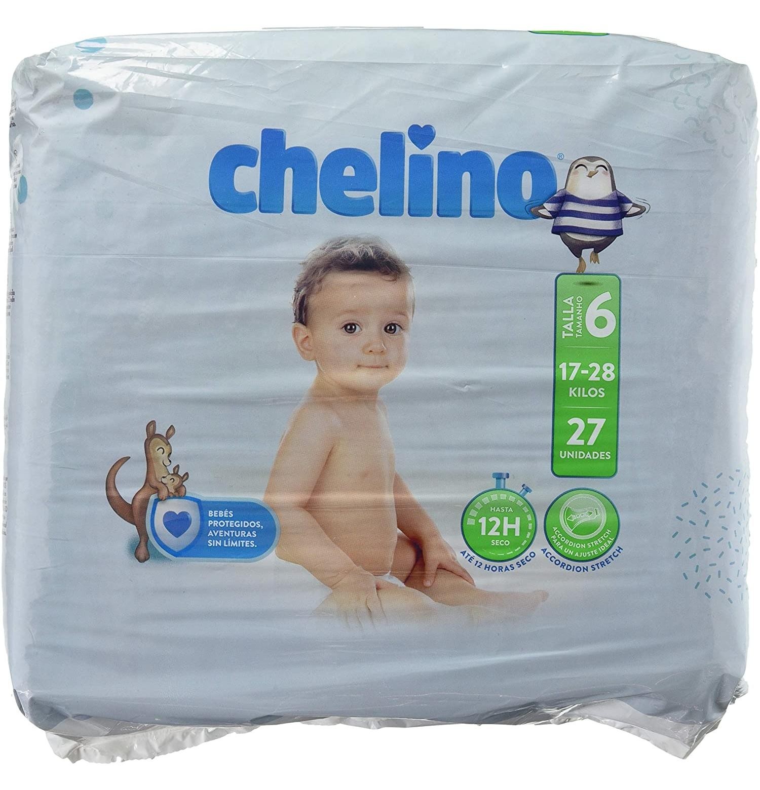 PAÑAL INFANTIL CHELINO TALLA 6 17 - 28 kg 27 PAÑALES
