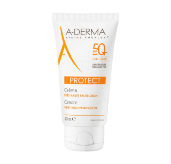 Aderma Protect Crema Solar Sin Perfume SPF50+, 40 ml. - A-Derma