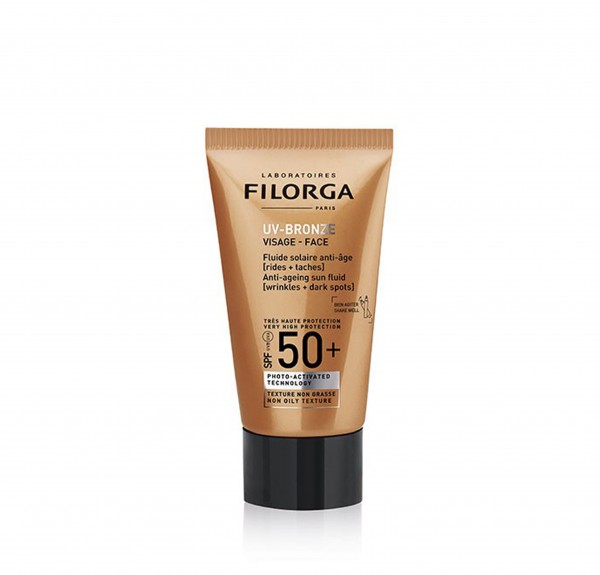 Uv-Bronze Rostro SPF50+ Fluido Solar Antiedad  [Arrugas + Manchas], 40 ml. - Filorga